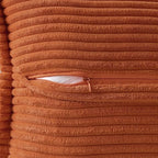 MIULEE Rust Decorative Throw Pillow Covers for Couch Bed Livingroom 18x18 Inch Set of 2 Boho Accent Throw Pllows Broadside Striped Patchwork Soft Corduroy Pillowcases
