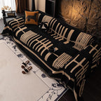 VClife Modern Couch Cover Washable Soft Couch Covers for 2 Cushion Couch Sofa, 1 PC Thick Soft Khaki Black Jacquard Sofa Cover for Sectional Couch (71"x118")