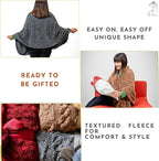 Boho Chic Wearable Blanket -No Sleeves Drape&Go- Poncho Blanket Wrap Shawl - Gifts for Grandma and Mom
