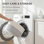 115L Extra Large Blanket Basket for Living Room - Woven Cotton Rope Laundry Hamper with Reinforced Handles - Storage Bin for Pillows, Comforters & Toys - Machine Washable,White&Grey
