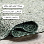 Nuloom Rigo Handmade, Green, 3' x 5', Hand Woven, Farmhouse, Jute, Soft and Textured, High Traffic, Stain Resistant, Easy Clean, Durable Area Rug for Bedroom, Living Room, Dining, Den, Foyer
