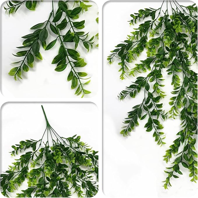 CATTREE Artificial Hanging Vines, Fake Ivy Plants Green Leaves Foliage Vine Plant Faux Rattan Greeny for Indoor Outdoor Home Kitchen Garden Office Wedding Wall Decor DIY Christmas Decoration 4 Pack
