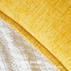 CaliTime Throw Pillow Covers Decorative 18 X 18 Inches Pack of 2 Cotton Thread Stitching Edges Solid Dyed Soft Chenille Cushion Cases for Couch Sofa Bed Living Room Farmhouse Mustard Yellow