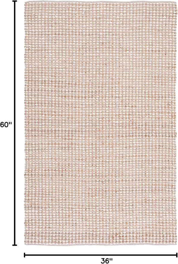 SAFAVIEH Natura Collection Accent Rug - 3' x 5', Beige & Ivory, Handmade Flat Weave Wool & Jute, Ideal for High Traffic Areas in Entryway, Living Room, Bedroom (NAT349B)