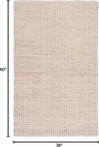 SAFAVIEH Natura Collection Accent Rug - 3' x 5', Beige & Ivory, Handmade Flat Weave Wool & Jute, Ideal for High Traffic Areas in Entryway, Living Room, Bedroom (NAT349B)