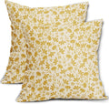 Yellow Floral Pillow Covers 24x24 Set of 2 Vintage Rustic Old Style Cute Small Flower Cream Print Decorative Outdoor Pillowcases Farmhouse Throw Cushion Case Decor for Couch Sofa Bed