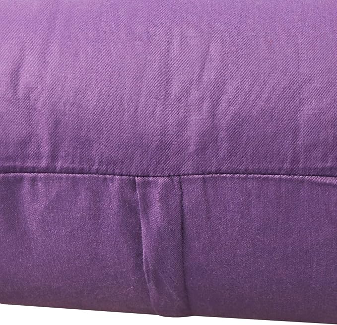 Thmyo 4-Pack 100% Cotton Lumbar Comfortable Solid Decorative Throw Pillow Case, Rectangle Cushion Cover Pillowcase Sublimation Blank Pillow Covers DIY Throw Pillowcase(12x20inch/30x50cm, Purple)