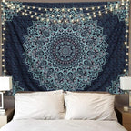 Edeesky Black Blue Mandala Tapestry Wall Hanging Vintage Tapestries Aesthetic Hippie Wall Decor Bohemian Wall Art Boho Home Decoration for Bedroom,Living Room,Dorm