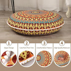 32 inches Meditation Floor Cushion for Adults, 2 Pack Round Large Thick Floor Pillow, Memory Foam Filling, Yellow