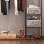 HOSROOME Storage Baskets for Shelves Organizing Gift Basket Empty Woven Baskets for Closet Boho Decor Basket for Bathroom Living Room Bedroom,White