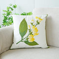 vctops Farmhouse Hibiscus Flowers Cotton Tufted Throw Pillow Cover Spring Floral Embroidery Pillowcase Soft Square Cushion Case for Sofa Couch Bed Chair (Yellow F,18"x18")