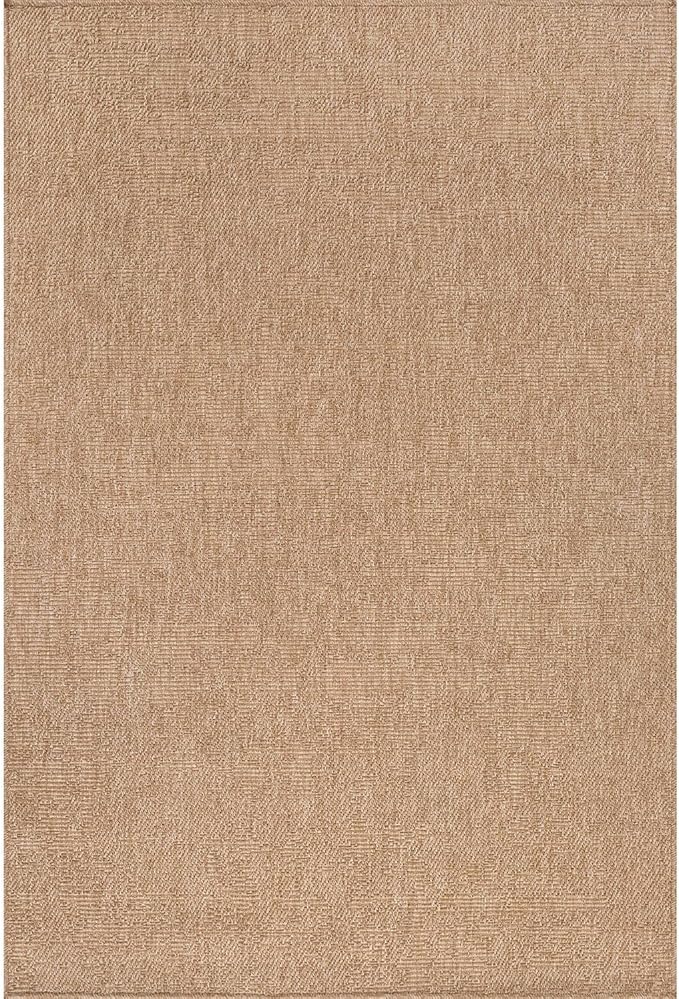 Washable Easy Jute Rug 5x7, Indoor Outdoor Rugs Natural Color Farmhouse Area Rugs for Living Room, Kitchen, High Traffic Area, Easy to Clean Solid Boho Woven Design Outside Carpet (5 X 7 Natural)