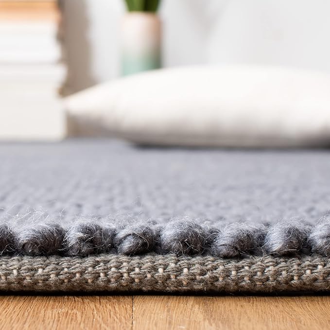 SAFAVIEH Area Rug 5x8 - Natura Collection - Dark Grey, Handmade Wool Blend, Textured Design, Ideal for Living Room, Bedroom, Dining Space (NAT425H)