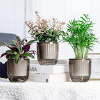Josteve 4.5 Inch 2 Pcs Self Watering Hanging Planter Indoor Plant Pots Drainage Holes, Outdoor Small Hanging Planters Flower Pot Basket, Visible Water Level, Plant Hanger Home Decor, Gardening