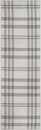 CAMILSON Easy Jute Rug 2x7, Indoor and Outdoor Off-White Runner Rug for Kitchen, Hallway and Entryway, Checkred Boho Woven Design, Easy-Cleaning, Washable Outside Carpet (2 x 7)