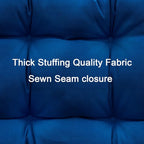 QILLOWAY Outdoor Seat/Back Chair Cushion Tufted Pillow, Spring/Summer Seasonal Replacement Cushions. (Royal Blue)
