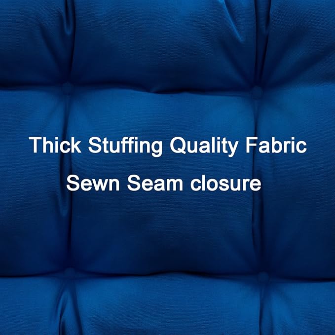 QILLOWAY Outdoor Seat/Back Chair Cushion Tufted Pillow, Spring/Summer Seasonal Replacement Cushions - Pack of 4 (Royal Blue)