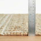 Dash and Albert Arbor Jute Area Rug - 7.5 X 9.5 Ivory Stripe Handwoven Accent Rug - Durable, Eco-Friendly, High Traffic Area Kitchen, Hallway, Bedroom - Premium Luxury Hotel Quality Soft Breathable