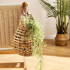 Woven Front Door Basket Water Hyacinth Wall Hanging Basket Decorative Boho Mounted Organizer for Dried Flower Plants Storage Basket for Garden, Home, and Farmhouse Décor (B_Hyacinth)