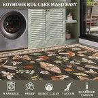 2.5x8 Runner Rug for Hallway Washable Kitchen Rugs Non Slip with Rubber Back Mushroom Soft Low-Pile Stain Resistant Foldable Indoor Carpet for Entryway Laundry Room Floor Mats Brown