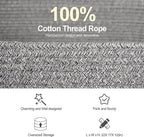 75L Large Storage Basket, 22”x17”x12” Blanket Storage for Living Room, Rectangle Woven Kids Toy Bin Box, Baby Laundry Basket, Cotton Rope Bin for Shoes Towels Stuffed Animals, Gray
