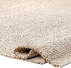 Jute Area Rug 6x9 Ft, Handmade Natural Braided Double Sided Rectangular Rug, Reversible Beige Woven Floor Carpet for Living Room, Bedroom, Dining Room & Farmhouse Decor