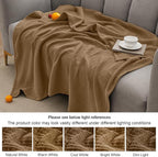 PHF 100% Cotton Muslin Blanket King Size 108"x90", 4-Layer Lightweight Gauze Throw, Breathable Cloud-Soft Minimalist Blanket for Bed, Couch, Camping & Baby, Clay, Ideal Gift
