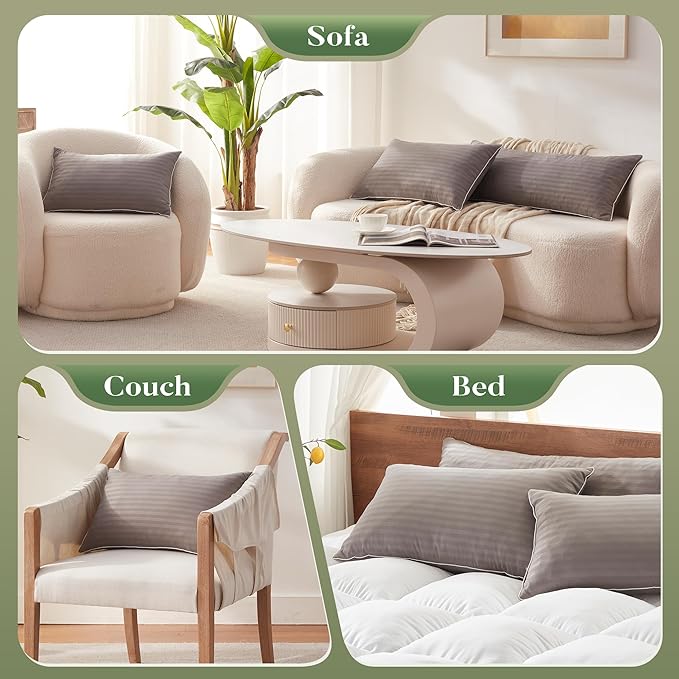 Memory Foam 14 x 22 Inch Throw Pillow Insert, Premium Lumbar Pillow Insert for Decorative Throw Pillow, Living Room, Couch and Sofa, 14 x 22 Inch, Gray