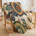 Bohemian Flower Throw Blanket Boho Mandala Floral Flowers Print Pattern Blanket for Sofa Bed Couch Chair Or Dorm 30"x40"