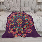 Mandala Throw Blanket Indian Hippie Bohemian Art Floral Texture Pattern Blanket for Sofa Bed Couch Chair Or Dorm 40"x50"