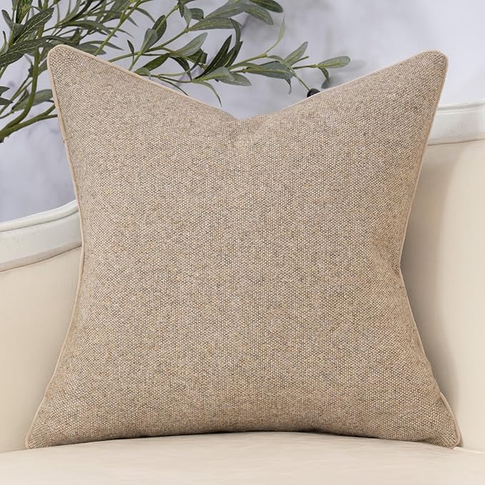Yangest Neutral Floral Pillow Cover 20 x 20 Inches, Vintage Chenille Square Throw Pillow Cover Soft Decorative Farmhouse Accent Couch Pillow Cover for Living Room Bedroom, Green