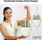 2 Pack Macrame Planter Hanger for up to 8" Pot, Indoor Hanging Planter | Plant Hanger Indoor, Hanging Plants Holder Basket | No Plant or Pot Included