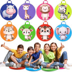 8 Pcs Kids Floor Cushions for Classroom Flexible Round Seating with Handle Soft Waterproof Floor Pillows with Cute Cartoon Animal Pattern for Elementary Daycare Preschool(Jungle Animals)