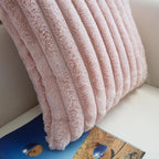 JOJUSIS Pack of 2 Faux Fur Plush Decorative Throw Pillow Covers Couch Cushion Case Soft Pillowcases (Pink, 18 x 18 Inch)