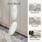 GENIMO Kitchen Mats for Floor, 2PCS Kitchen Rugs Non Slip Washable, Waterproof Anti Fatigue Mat, Comfort Standing Runner Rug for Sink, Office, Laundry, Home, 17.3"x47"+17.3"x30", Muted Blue