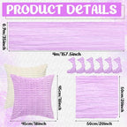 91 x 71 Extra Large Outdoor Boho Picnic Blanket with Purple Table Runner, 6 Throw Pillow Covers 6 Napkins Woven Cotton Yarn Oversize Beach Blanket Washable Picnic Camp Wedding