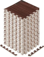 Yes4All EVA Interlocking Mats, Puzzle Floor Tiles, Foam Floor Padding with Border for Furniture, Home Space, Living Room, Garage 11,22,32 SQFT