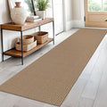 EARTHALL Woven Runner Rug 2x10 Ft Washable Runners for Hallways Long Cotton Non Slip Rubber Backed Kitchen Runner Braided Indoor Floor Carpet for Entryway, Hallway, Kitchen, Orange/Tan/Brown