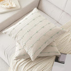 Boho Throw Pillow Covers 22x22 Set of 2 Modern Farmhouse Decorative Cushion Case Tufted Square Pillows Cover Neutral Pillow Cases Accent Pillowcase for Sofa,Couch,Bed,Beige and Green