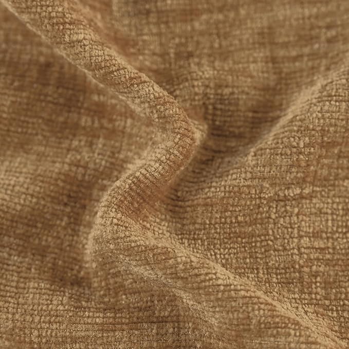 CaliTime Throw Pillow Covers Decorative 12 X 20 Inches Pack of 2 Cotton Thread Stitching Edges Solid Dyed Soft Chenille Cushion Case for Couch Sofa Bed Living Room Farmhouse Apricot Brown