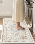 DEXI Kitchen Mats for Floor Cushioned, 23x35 Wide Runner Rug Non Slip, Waterproof Soft Comfort Standing Padded Anti Fatigue Decorative, Beige/Ivory