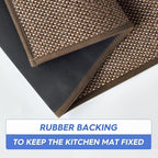 Artoid Mode Washable Kitchen Rugs and Mats Set of 2, Non-Skid Rubber Absorbent Kitchen Mats for Floor Front of Sink Hallway- 17x29 and 17x60 Inch