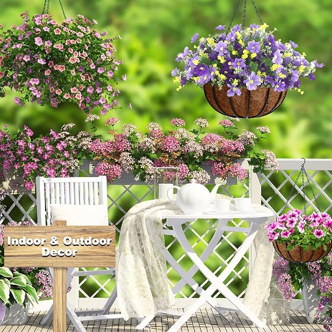 Riare 4 Pack 12 Inch Round Coco Liners Replacement, 100% Natural Coconut Coir Liners for Hanging Baskets, Garden Flower Vegetables Planter Pot, Window Box, Fence, Decks