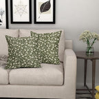 Olive Green Pillow Covers 24x24 Set of 2 Vintage Floral Rustic Old Style Cute Flower Print Decorative Outdoor Pillowcases Seasonal Farmhouse Throw Cushion Case Decor for Couch Sofa Bed