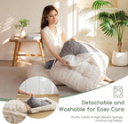 6" Washable Floor Pillow Cushion for Adults, Meditation Cushion Pillow, Removable Tufted Blended Corduroy Cover, Large Square Floor Sitting for Tatami Living Room or Yoga, 2Pack, Machine Washable