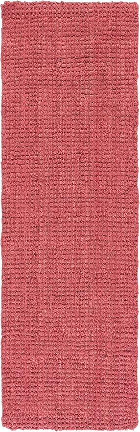 SAFAVIEH Natural Fiber Collection Runner Rug - 2'3" x 11', Red, Handmade Farmhouse Jute, Ideal for High Traffic Areas in Living Room, Bedroom (NF730D)
