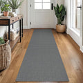 EARTHALL Woven Runner Rug 2x7 Ft Washable Runners for Hallways Cotton Non Slip Rubber Backed Kitchen Runner Braided Indoor Floor Carpet for Entryway, Hallway, Kitchen, Bedroom, Dark Gray