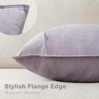 Foindtower Pack of 2, Decorative Linen Soild Throw Pillow Covers Soft Accent Lumbar Cushion Case Farmhouse Pillowcase for Chair Couch Sofa Bedroom Living Room Home Decor 12 x 20 Inch Light Purple