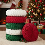 Yerliker 6 Pcs Floor Pillow Cushions 15inch Round Velvet Throw Pillows Colorful Flexible Cushions Alternative Pillows for Couch Chair Living Room Bedroom Home Office Decor(Christmas Color)