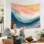 WARDOS Mental Health Tapestry, Inhale Exhale Mental Health Tapestry Wall Hanging, Abstract Watercolor Meditation Wall Blanket Decor for Therapist Counselor Calming Office, 50x60 Inch